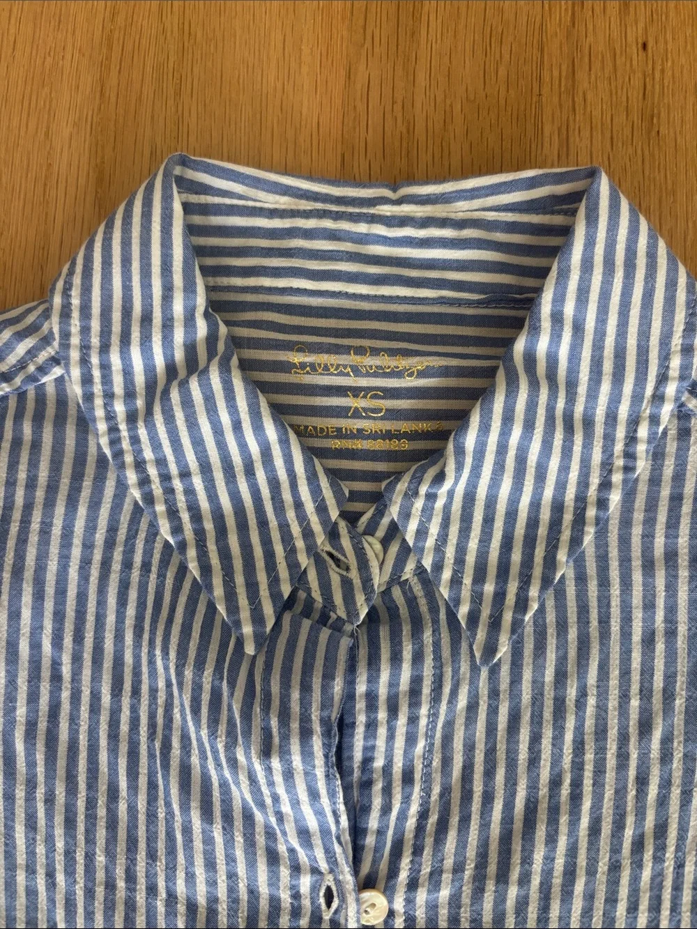 Lilly Pulitzer Button Down Stripe Shirt Sea View XS